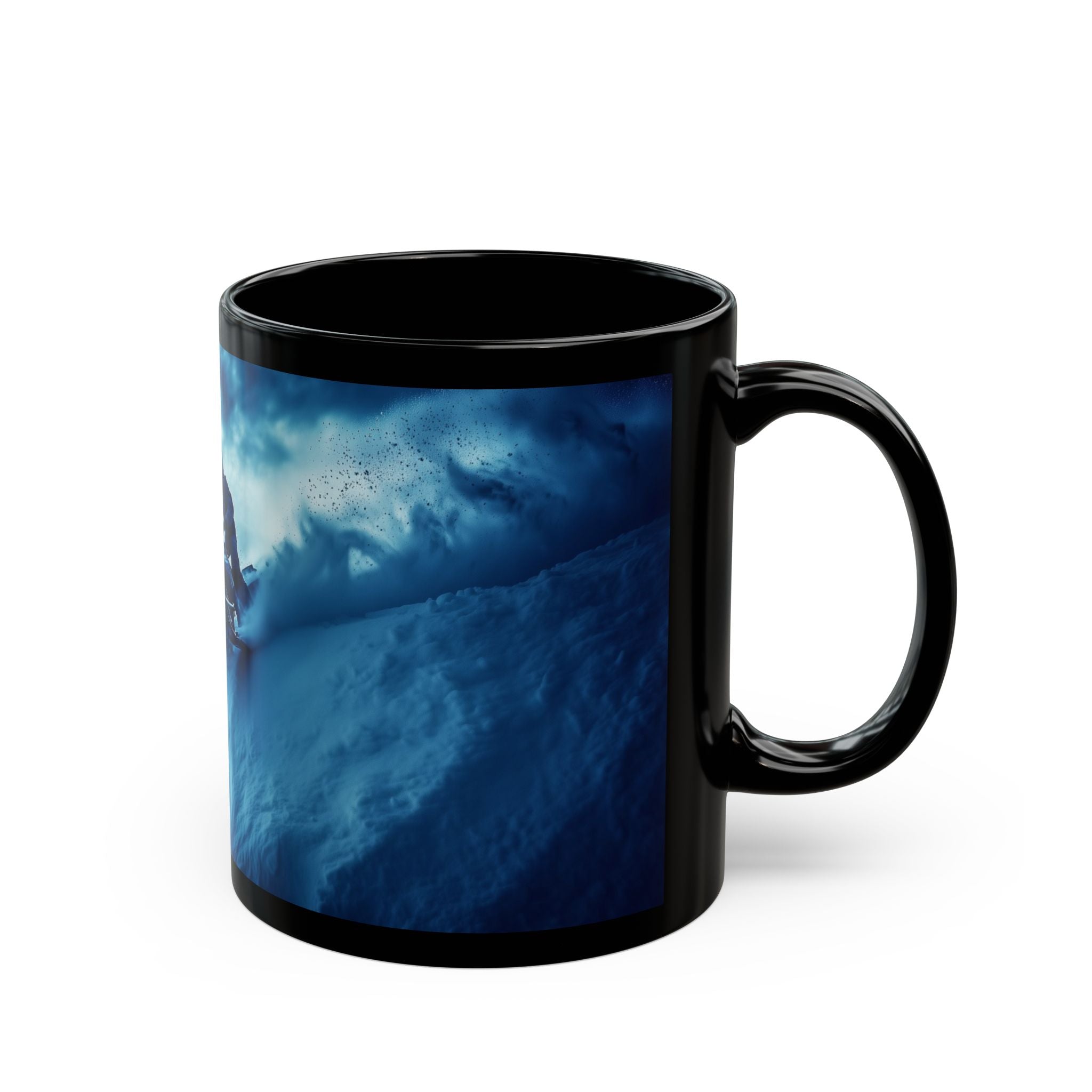 On The Edge of Sundown Black Mug (11oz, 15oz) - Snowmobile - DC0251